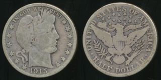United States,  1915 - D Half Dollar,  Barber (silver) - Good photo