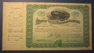 1907 Rahway Valley Railroad Co.  Stock Certificate - Signed Cole - Rathbone photo