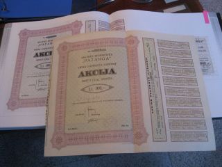 Lithuanian 100 Litu Joint Stock Company Pazanga Certificate 1934 Kaunas 902 photo