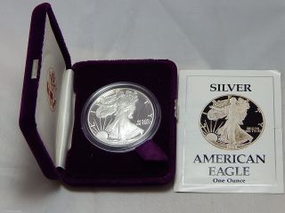 1988 - S American Silver Eagle Dollar Proof Coin W/ Capsule Case photo