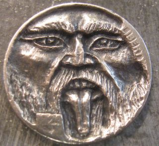 Hobo Nickel,  Miniature Metal Carving,  I Love Carving Faces 3 photo