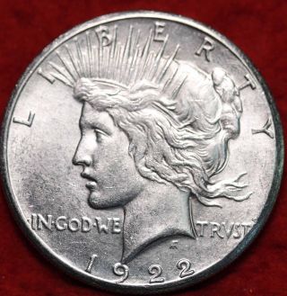 Uncirculated 1922 - S San Francisco Silver Peace Dollar S/h photo