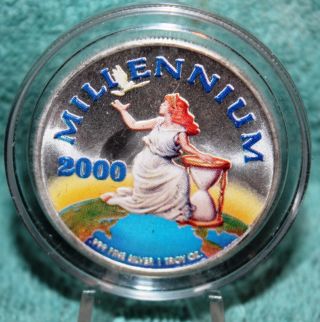 Millennium 2000.  999 Fine Silver Round 20$ Liberia Coin photo