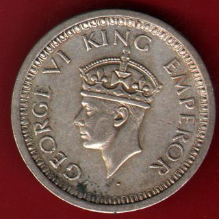 British India - 1944 - One Rupee - Kg Vi - Bombay - Rare Silver Coin Q - 29 photo