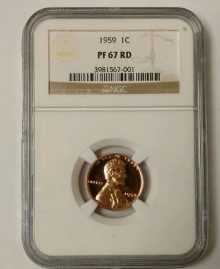 1959 Lincoln Wheat Cent Proof Ngc Pf67rd S photo