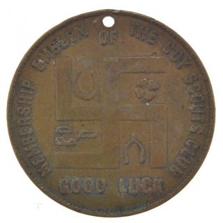 The Boy Scouts Club Good Luck Token With Swastika Portsmouth,  Ohio J - 157 photo