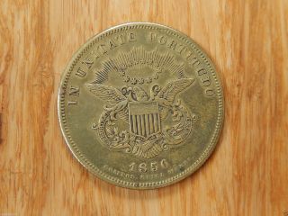 1856 York City Hall Bronze Medal In Unitate Fortitudo So - Called Dollar Token photo