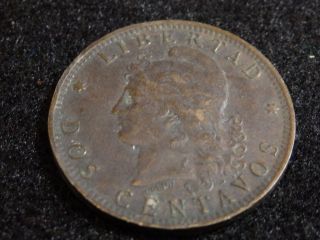 Argentina 1892 2 Dos Centavos Coin photo