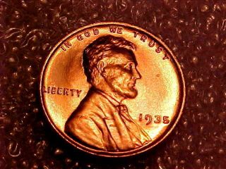 1935 Lincoln Cent With Awesome Full Red Uncirculated photo