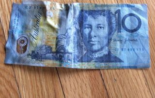 Australian 10 Dollars Note/ Currency / Money Polymer Frazer/ Evans Note photo