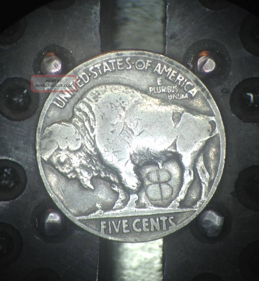 Ooak Hobo Buffalo Nickel " Skull " Carved Coin By Barb Hunter