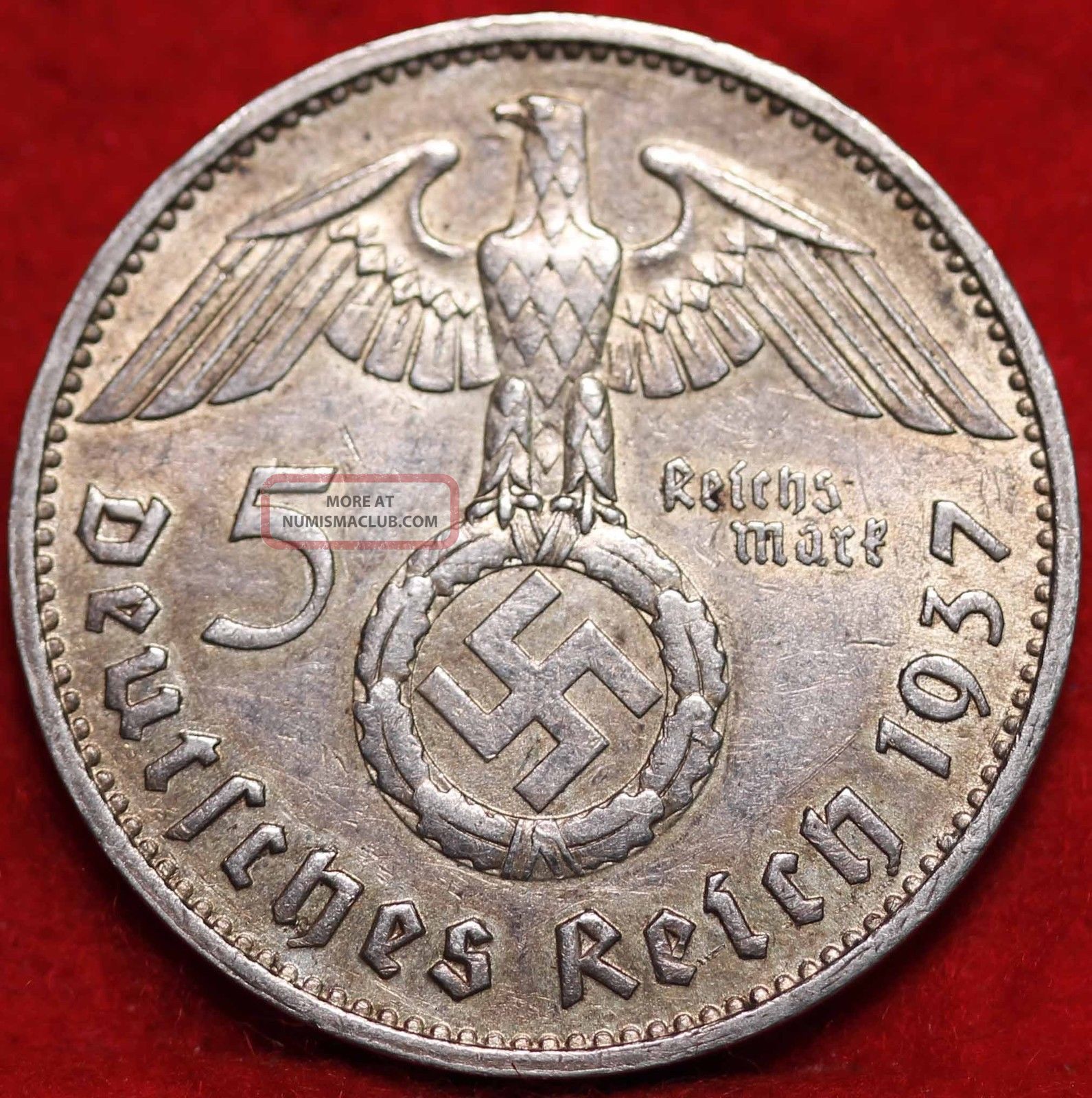 1937f Germany 5 Mark Silver Foreign Coin S/h