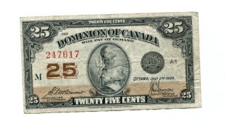 Canada,  Dominion Of Canada,  25 Cents 1923,  Fine, photo