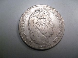 1834 - A Silver 5 Francs.  Paris France.  Louis Philippe I. photo
