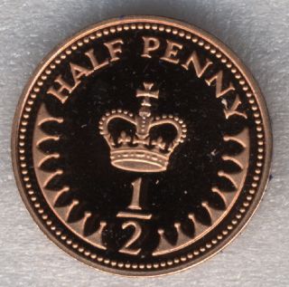 Great Britain 1/2 Penny 1982 Proof Royal Crown Queen Elizabeth Ii 17.  14mm photo