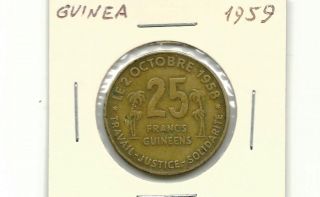 Guinea 1959 25 Francs Coin photo