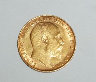 1902 Great Britain Half 1/2 Sovereign Gold Coin photo