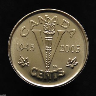 Canada 5 Cents 2005.  Victory Anniversary Of The End Of World War Ii Unc Km627 photo
