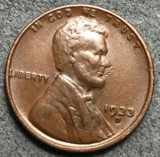 1933 D Lincoln Wheat Cent Penny.  H120 S&h photo