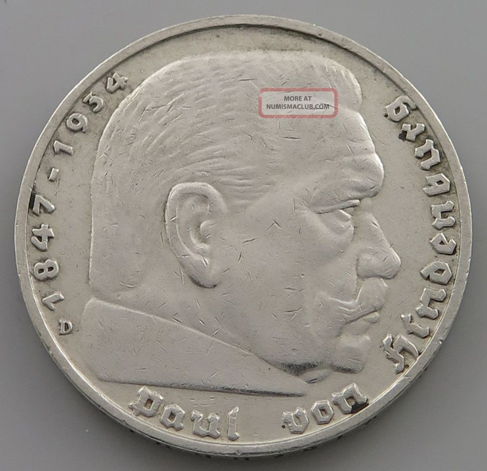 Germany 5 Mark 1939 D Jv 043 Germany photo