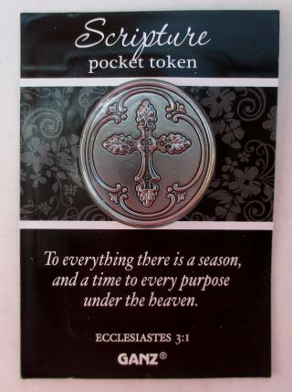 X To Everything There Is A Season Purpose Scripture Pocket Token Charm Cross photo