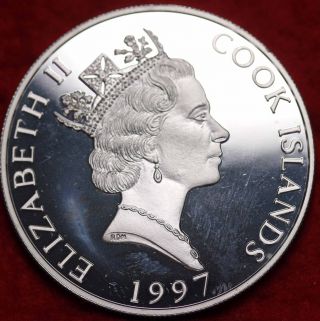 Unc 1997 Cook Island $10 Silver Proof Sea Turtle Foreign Coin S/h photo