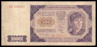 Poland P140 500 Zlotych 1948 Banknote photo
