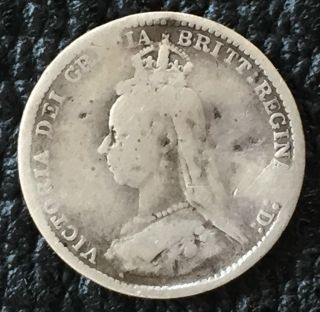 Uk / Great Britain 3d Threepence 1888,  Victoria - Key Year,  Scarce Coin photo