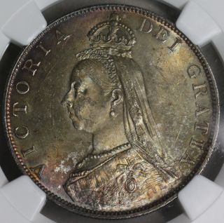 1887 Ngc Ms 63,  Great Britain Silver Double Florin Great Britain (15080602) photo