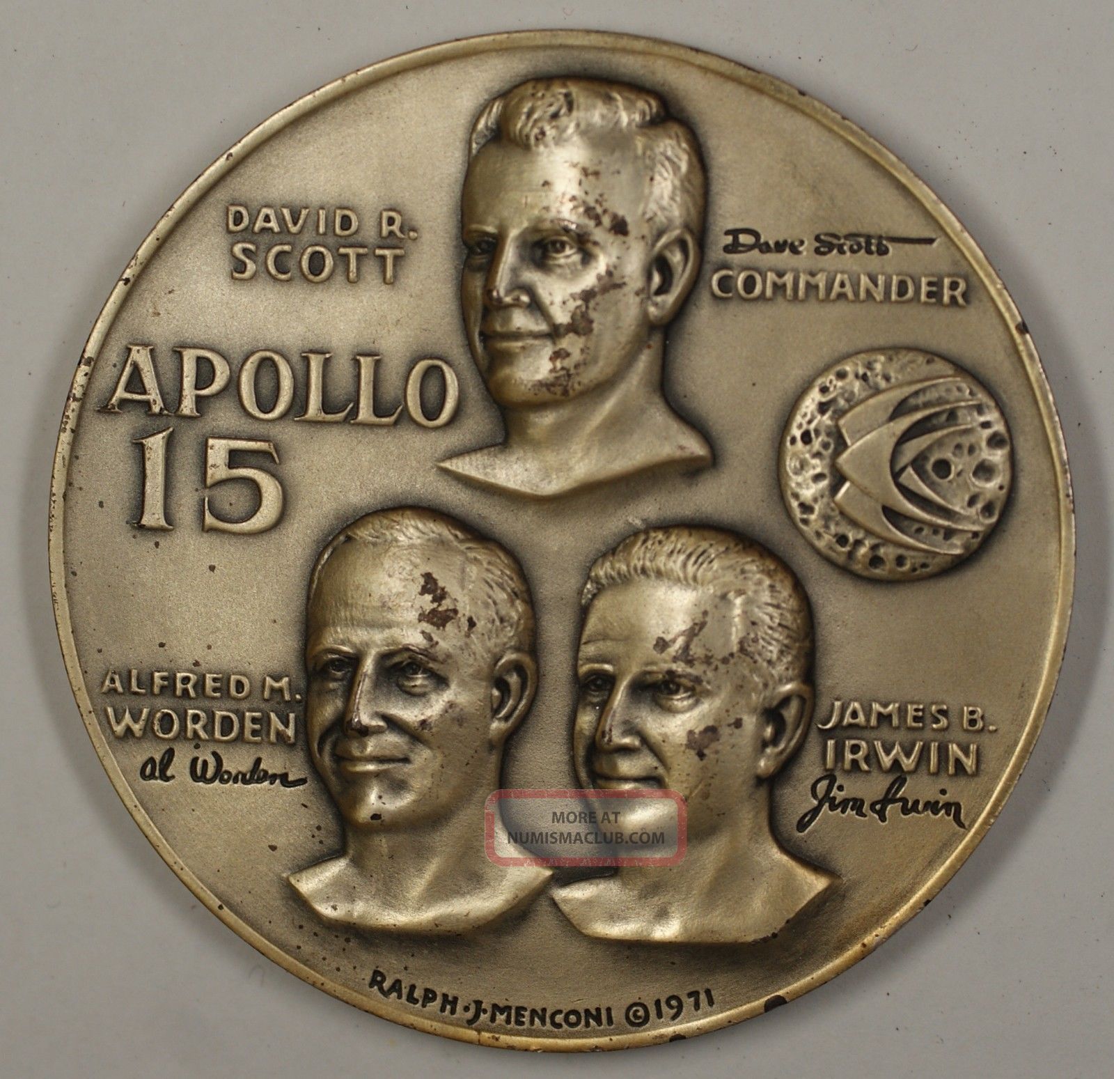 Apollo 15 (xv) Large Sized Silver Medal 4. 7 Ozt Of. 999 Pure Space Program