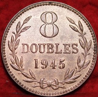 Uncirculated 1945h Guernsey 8 Doubles Foreign Coin S/h photo
