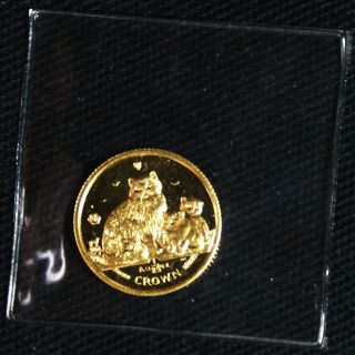 2007 Isle Of Man 1/25 Oz.  Proof Gold Coin Ragdoll Cat photo