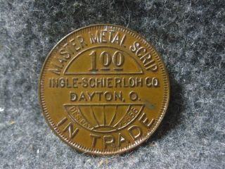 Antique Panther Coal Company $1 Scrip Coin Inger - Shierloh Co.  Dayton Ohio.  Vgc photo