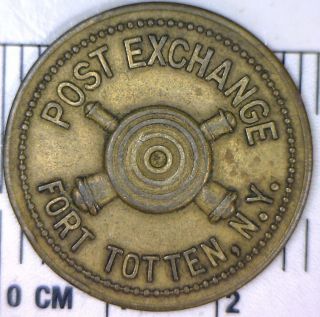 Fort Totten,  N.  Y.  Post Exchange Good For 25c Token: Brass: photo
