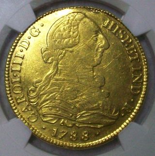 1788p Sf Colombia Carlos Iii Gold 8 Escudos Ngc Xf - Details L@@k photo