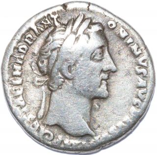 Authentic Emperor Antoninus Pius,  Ar Silver Denarius - Rev.  Pax - C74 photo