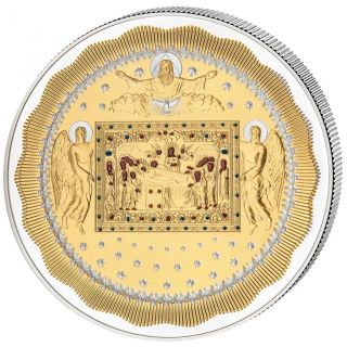 Niue 2013 $2 Uspenie Of The Most Holy Mother 2 Oz Gilded Silver Proof Coin photo