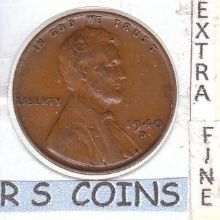 1940d Extra Fine Plus Lincoln Cent Very For This Tough Date 1730 photo