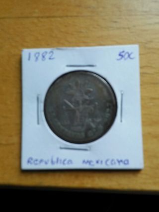 1882 Silver 50c Republica Mexicana photo