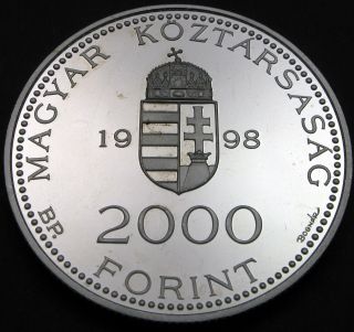 Hungary 2000 Forint 1998 Proof - Silver - Integration Into The Eu - 606 猫 photo