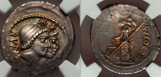 Ngc Xf.  Gold Iridescent Patina.  Discuri And Venus Very Rare Roman Coin. photo