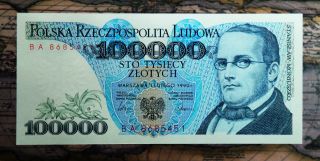 Poland 100 000 Zlotych 1990,  Uncirculated photo