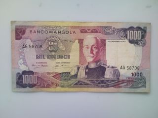 Angola Banknote 1000 Escudos1972 photo