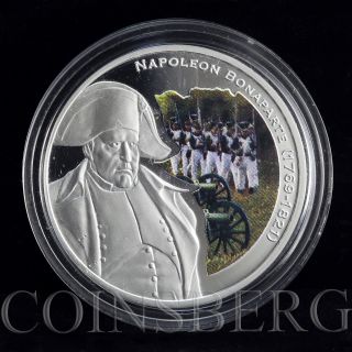 Niue Island $1 Napoleon Bonaparte Great Commanders Silver Coloured Coin 2010 photo