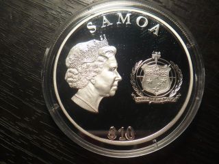 1952 - 2012 Silver.  9999 10$ Diamond Jubilee Elisabeth Ii Rcm Samoa Island photo