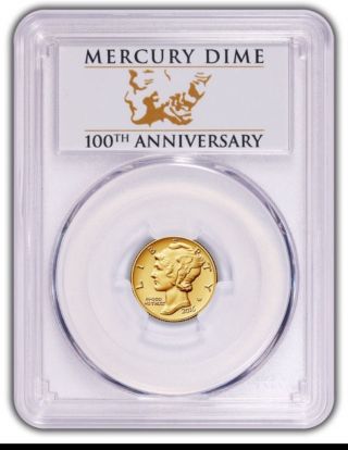 2016 W Mercury Dime Centennial Gold Coin Pcgs Ms70 1st Strike photo