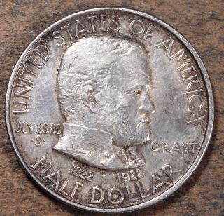 1922 Ulysses S Grant Commemorative Silver Half Dollar Almost Uncirculated H991 photo