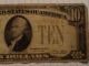 Series Of 1928 $10 Gold Certificate Note Very Fine Fr 2400 Small Size Notes photo 4