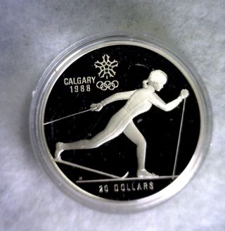 Canada $20 Dollars 1986 Proof 1 Oz Silver Olympics Commemorative (stock 0106) photo