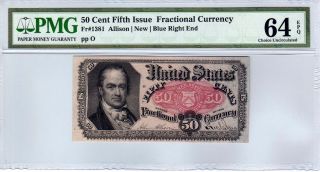 Fr.  1381 50 Cent Fifth Issue Fractional 